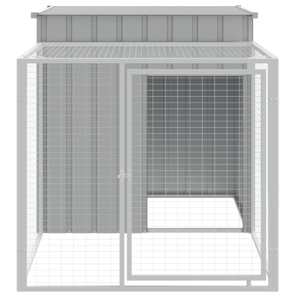 vidaXL Chicken Cage with Run Light Gray 43.3"x79.1"x43.3" Galvanized Steel