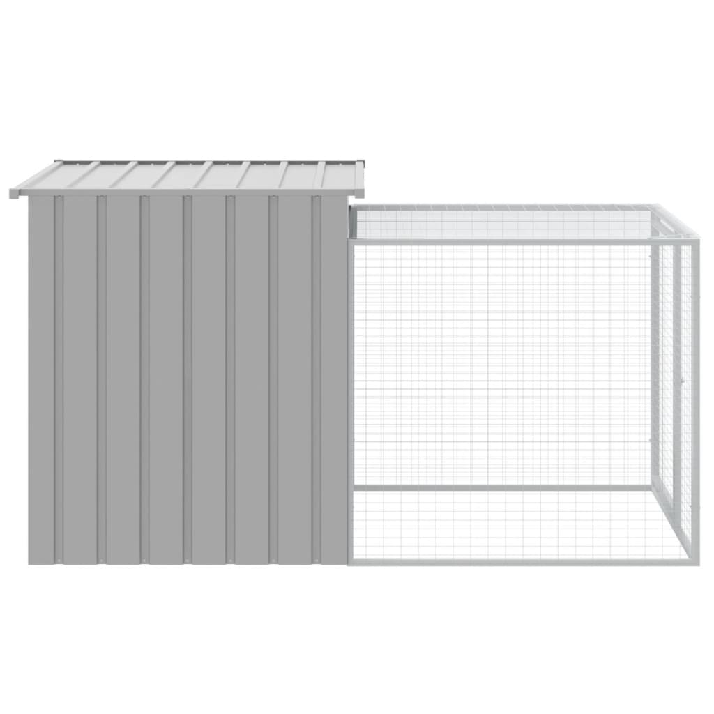 vidaXL Chicken Cage with Run Light Gray 43.3"x79.1"x43.3" Galvanized Steel