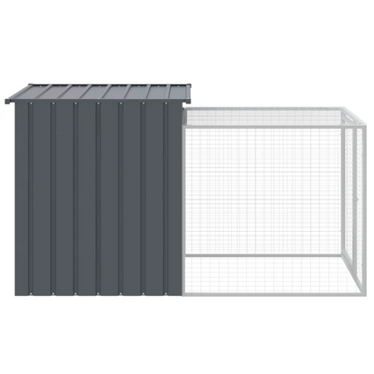 vidaXL Chicken Cage with Run Anthracite 43.3"x79.1"x43.3" Galvanized Steel