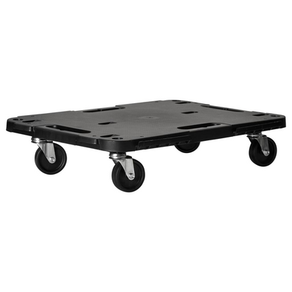 vidaXL Transport Trolleys 2 pcs Black 22.8"x15"x4.7" Polypropylene