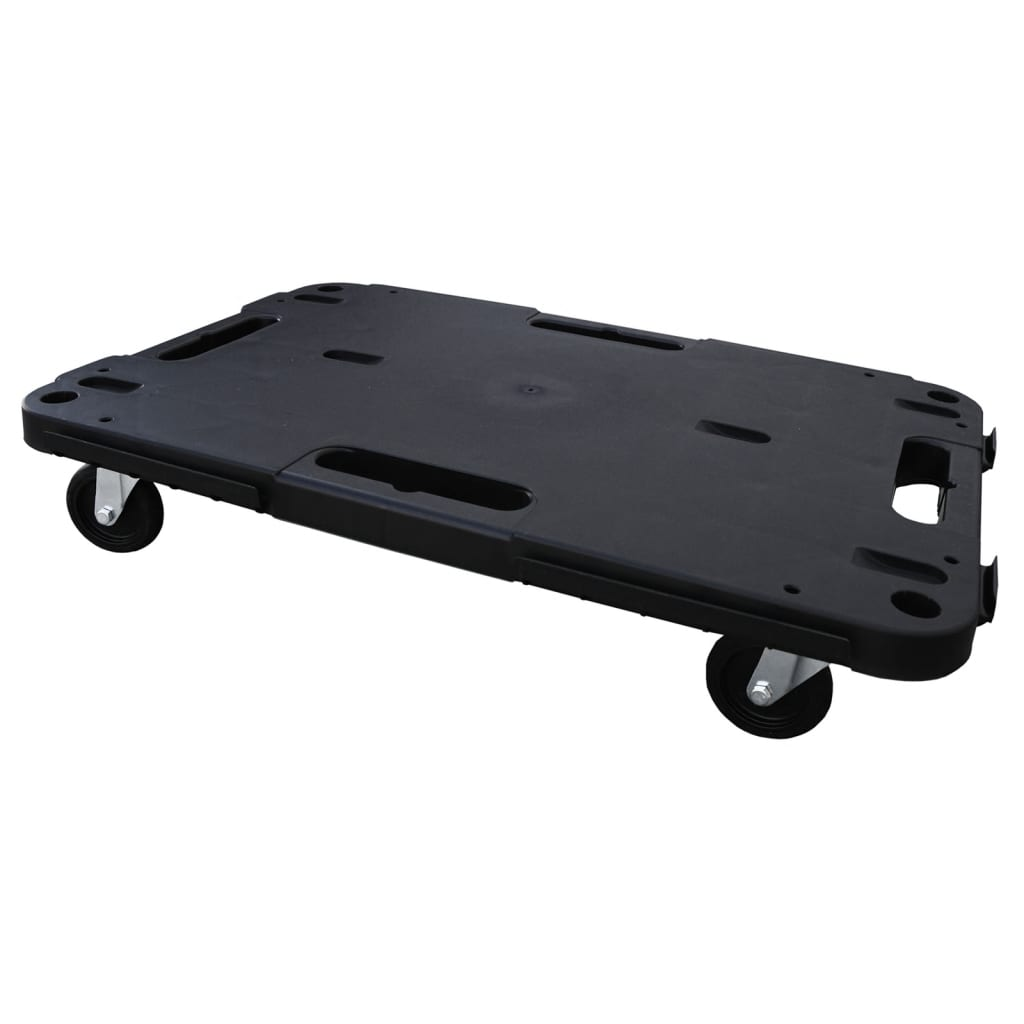 vidaXL Transport Trolleys 2 pcs Black 22.8"x15"x4.7" Polypropylene