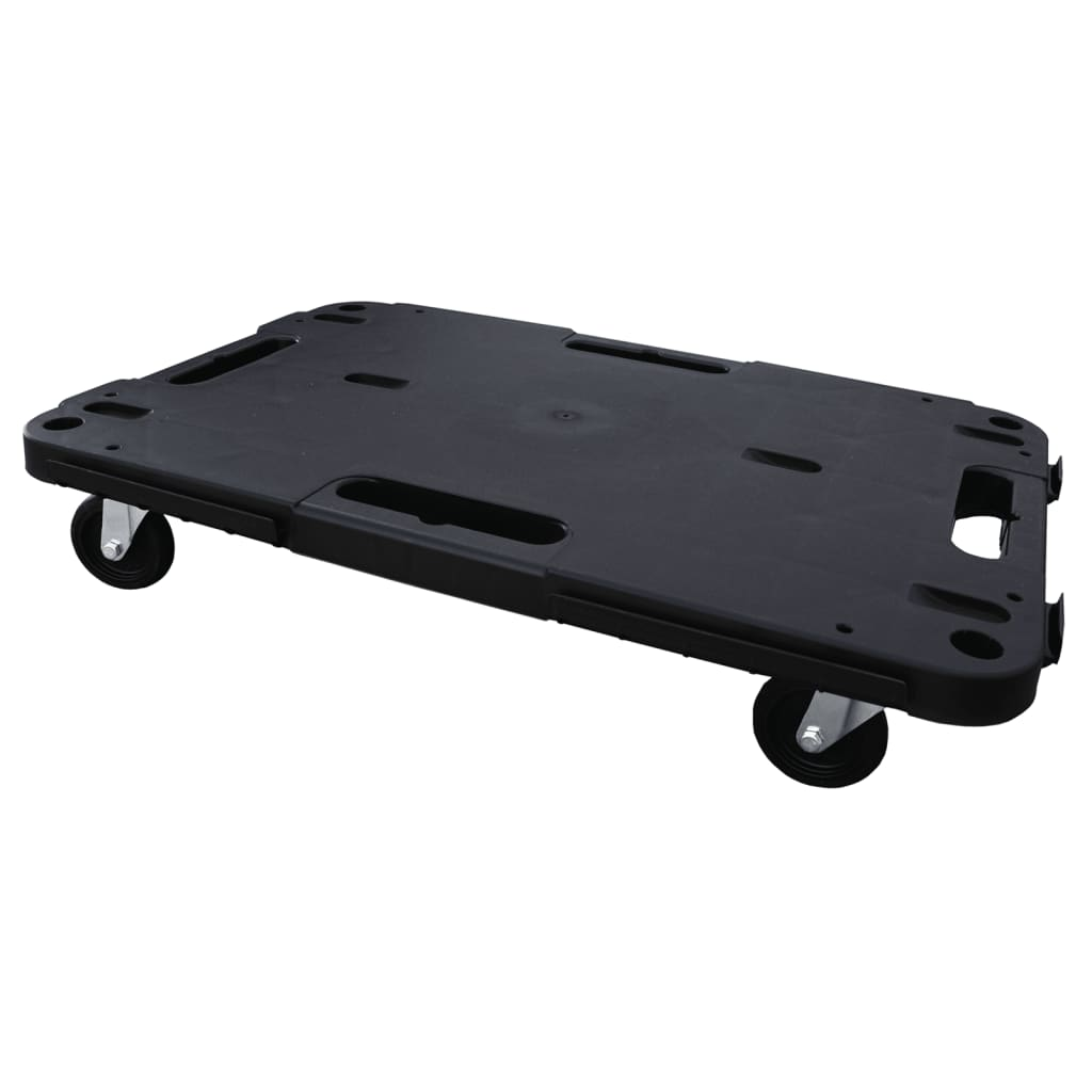 vidaXL Transport Trolleys 3 pcs Black 22.8"x15"x4.7" Polypropylene