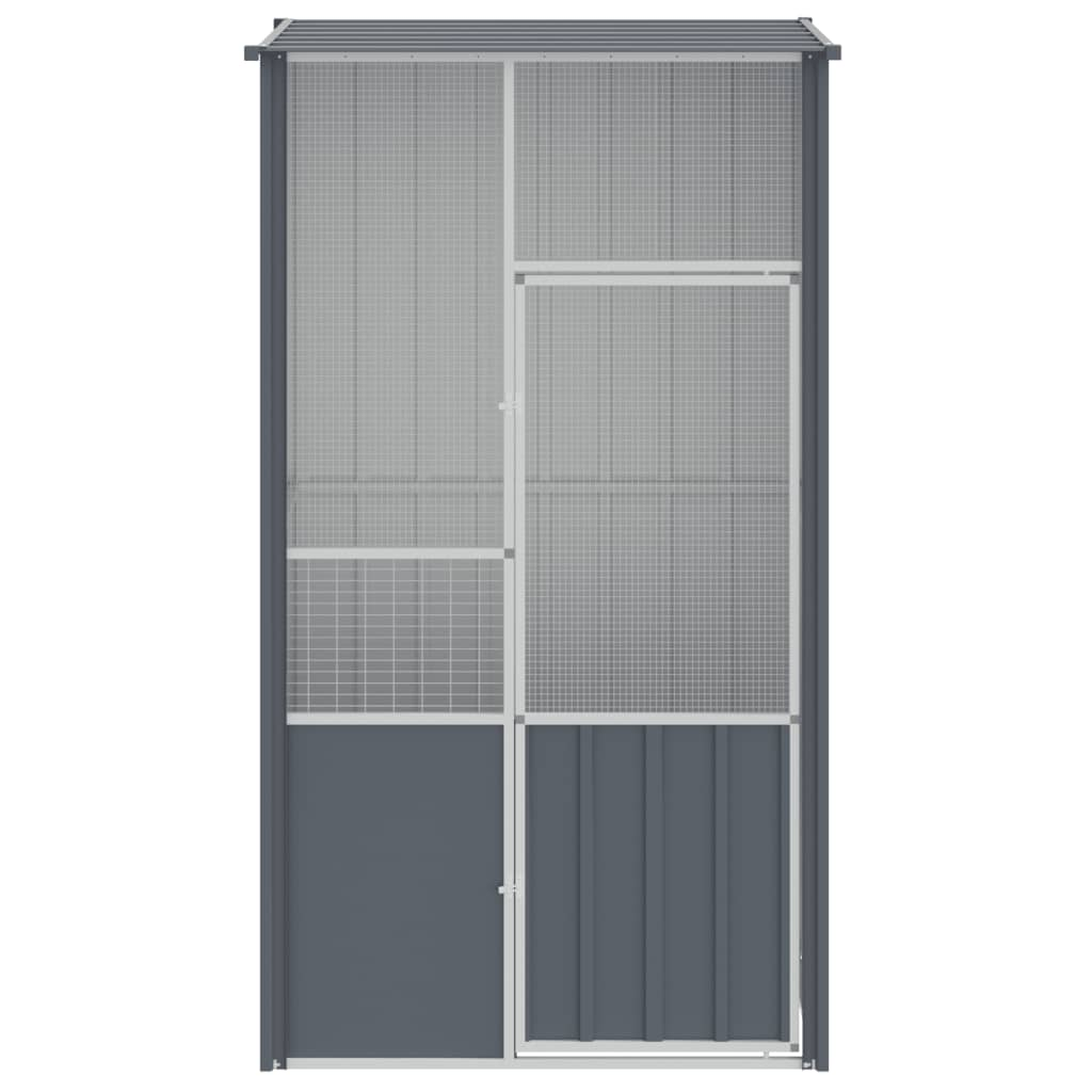 vidaXL Bird Cage Anthracite 45.3"x30.7"x78.7" Galvanized Steel