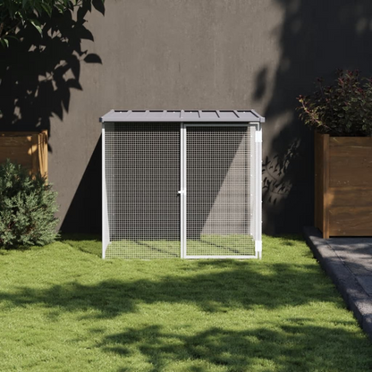 vidaXL Chicken Cage with Roof Light Gray 40.6"x38.6"x35.4" Galvanized Steel