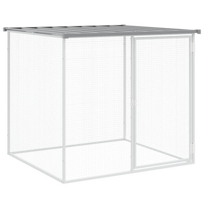 vidaXL Chicken Cage with Roof Light Gray 40.6"x38.6"x35.4" Galvanized Steel