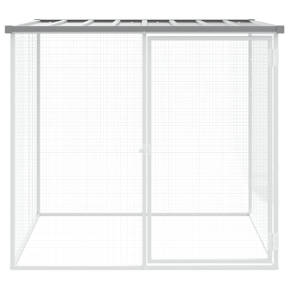 vidaXL Chicken Cage with Roof Light Gray 40.6"x38.6"x35.4" Galvanized Steel