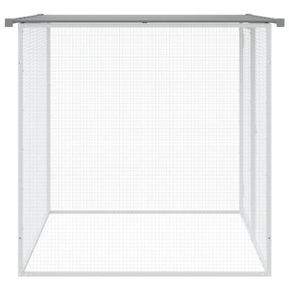 vidaXL Chicken Cage with Roof Light Gray 40.6"x38.6"x35.4" Galvanized Steel