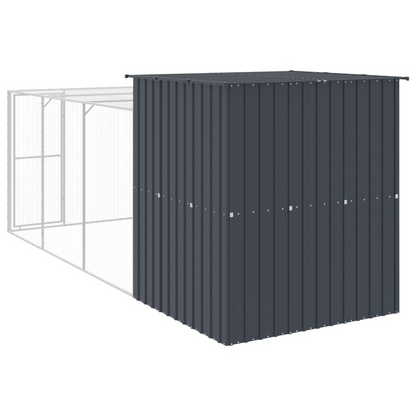 vidaXL Chicken Cage with Run Anthracite 65"x179.1"x71.3" Galvanized Steel