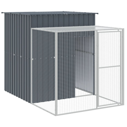 vidaXL Chicken Cage with Run Anthracite 65"x179.1"x71.3" Galvanized Steel