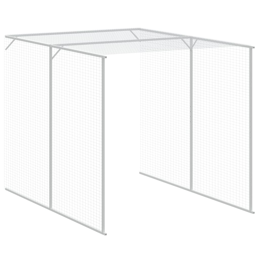 vidaXL Chicken Cage with Run Anthracite 65"x179.1"x71.3" Galvanized Steel