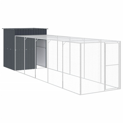 vidaXL Chicken Cage with Run Anthracite 65"x259.4"x71.3" Galvanized Steel