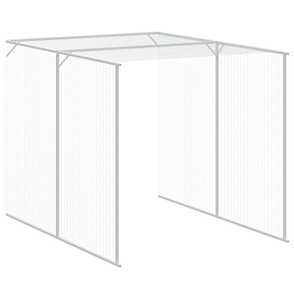 vidaXL Chicken Cage with Run Anthracite 65"x259.4"x71.3" Galvanized Steel