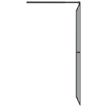 vidaXL Walk-in Shower Wall with Shelf Black 39.4"x76.8" ESG Glass&Aluminum