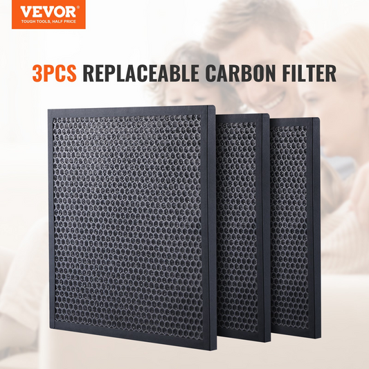 VEVOR Active Carbon Filters, 3 Pack, 16'' x 19'' Air Filter Replacement, High-efficient Stage 2 Filters Compatible w/ BlueDri & VEVOR Scrubber, Air Purifiers, Water Damage Restoration Equipment