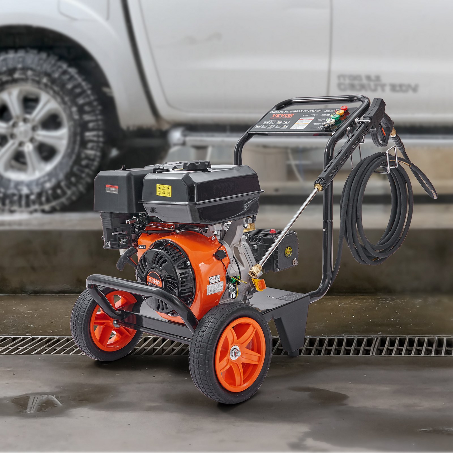 VEVOR Gas Pressure Washer, 4400 PSI 4.0 GPM, Gas Powered Pressure Washer with Copper Pump, Spray Gun and Extension Wand, 5 Quick Connect Nozzles, for Cleaning Cars, Homes, Driveways, Patios