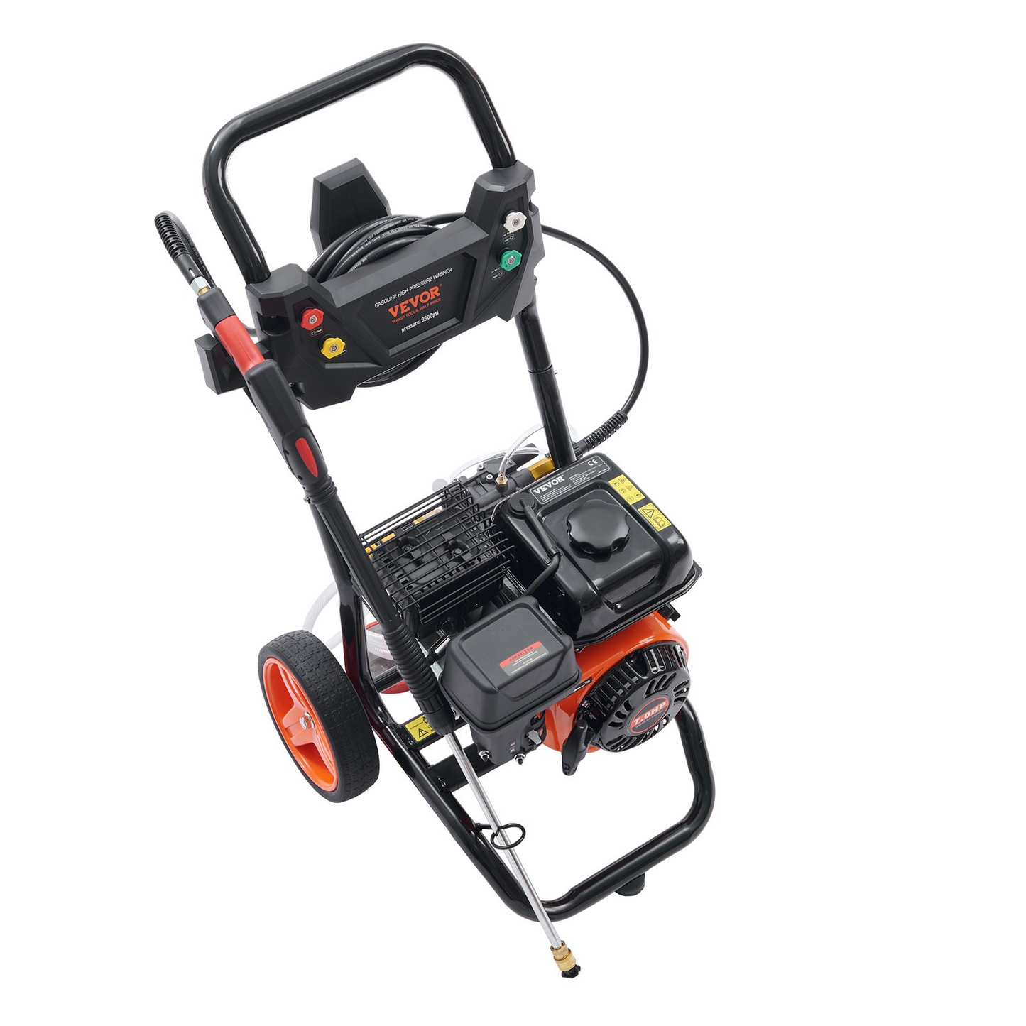 VEVOR Gas Pressure Washer, 3600 PSI 2.6 GPM, Gas Powered Pressure Washer with Copper Pump, Spray Gun and Extension Wand, 5 Quick Connect Nozzles, for Cleaning Cars, Homes, Driveways, Patios