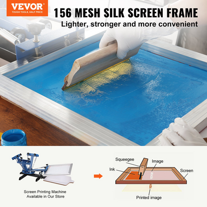 VEVOR Screen Printing Kit, 6 Pieces Aluminum Silk Screen Printing Frames, 10x14inch Silk Screen Printing Frame with 156 Count Mesh, High Tension Nylon Mesh and Sealing Tape for T-shirts DIY Printing