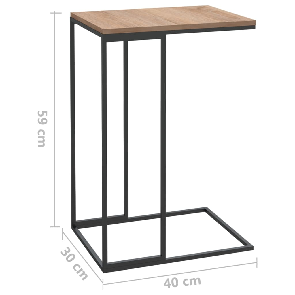 vidaXL Side Table Black 15.7"x11.8"x23.2" Engineered Wood