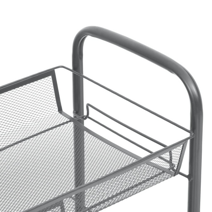 vidaXL 3-Tier Kitchen Trolley Gray 18.1"x10.2"x25.2" Iron