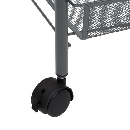 vidaXL 3-Tier Kitchen Trolley Gray 18.1"x10.2"x25.2" Iron