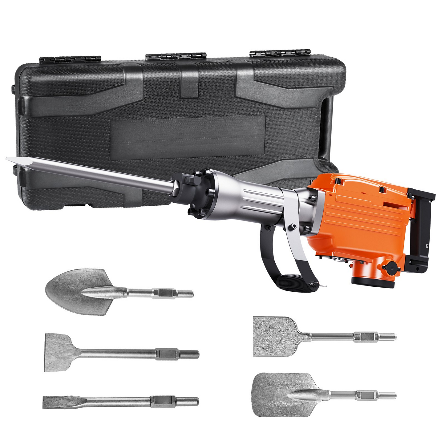 VEVOR Demolition Jack Hammer Concrete Breaker 2200W Electric Hammer 6 Chisel Bits