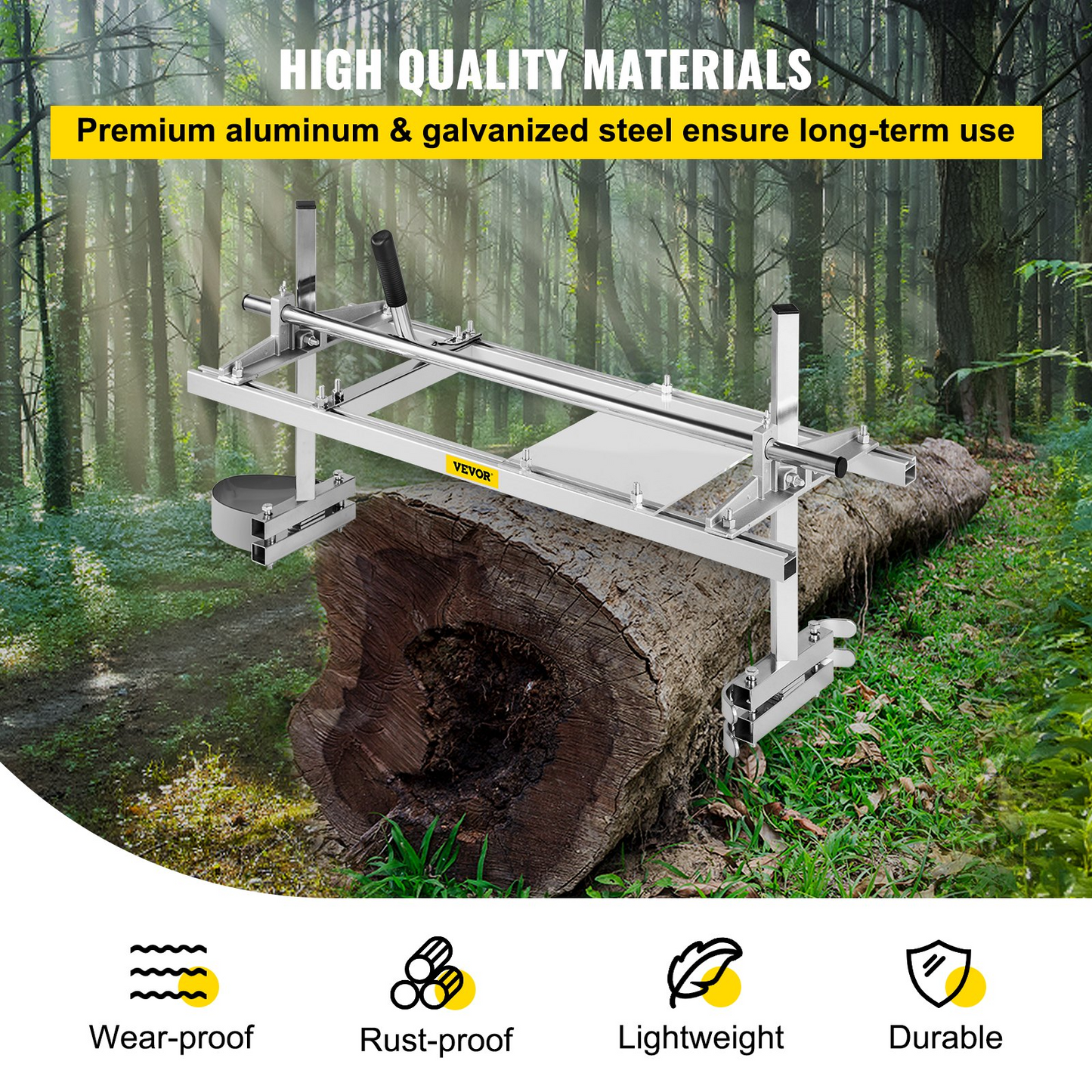 VEVOR Chainsaw Mill Planking Milling 14" to 24" Guide Bar Wood Lumber Cutting Portable Sawmill Aluminum Steel Chainsaw Mill for Builders and Woodworker