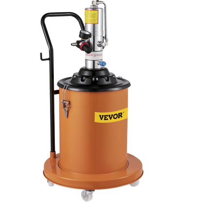 VEVOR Portable 20L Grease Pump Set Electric 5 Gallon Air Operated Grease Pump with 20FT High Pressure Hydraulic Hose