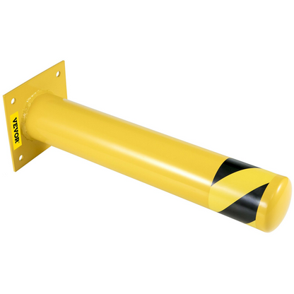 VEVOR Safety Bollard 48-5.5, Safety Barrier Bollard 5-1/2" OD 48" Height, Yellow Powder Coat Pipe Steel Safety Barrier, with 4 Free Anchor Bolts, for Traffic-Sensitive Area