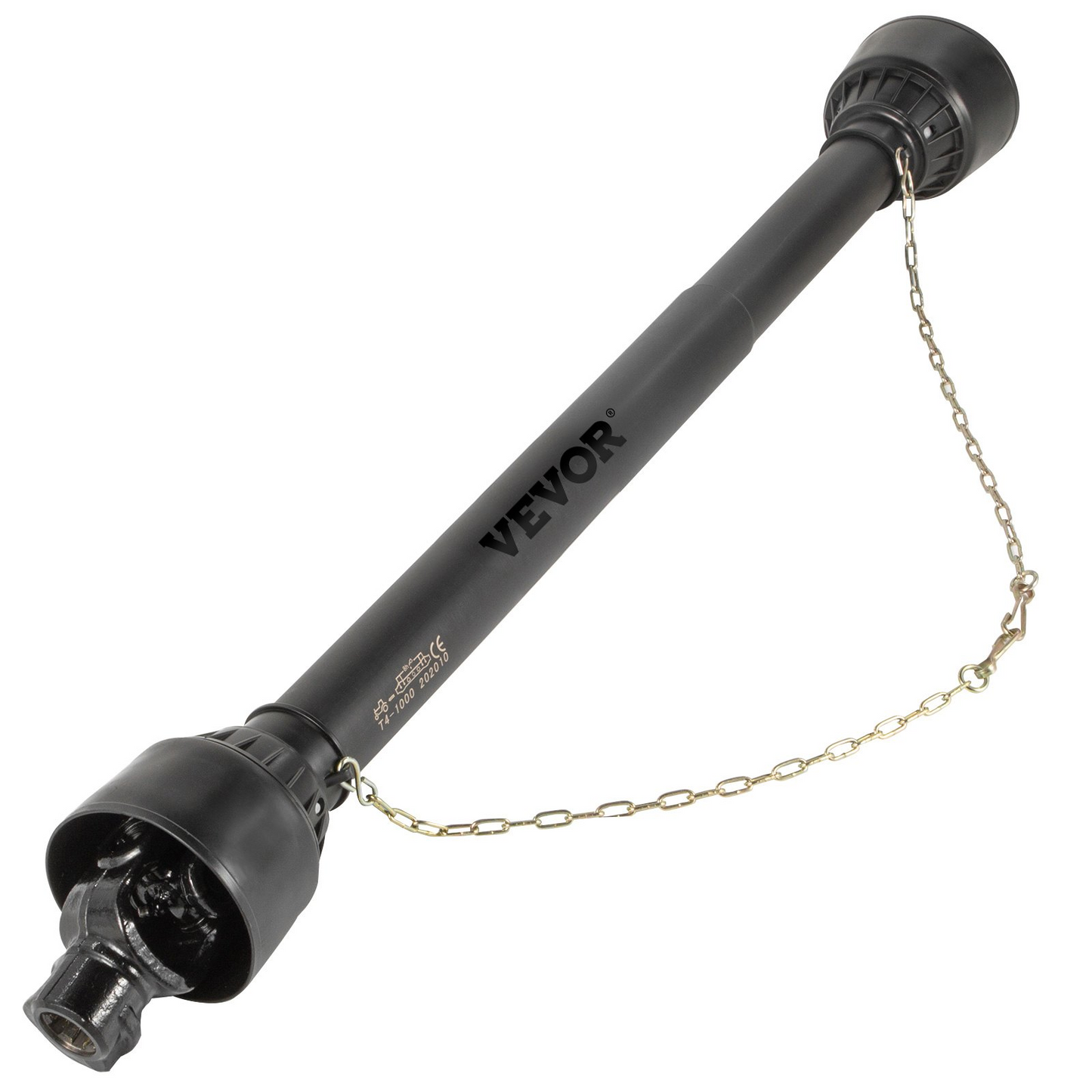 VEVOR PTO Shaft 1 3/8" PTO Drive Shaft, 6 Spline End Round End PTO Driveline Shaft, Series 4 Tractor PTO Shaft, 39"-55" Brush Hog PTO Shaft, Black PTO Shaft for Bush Hog/Finish Mower/Rotary Cutter