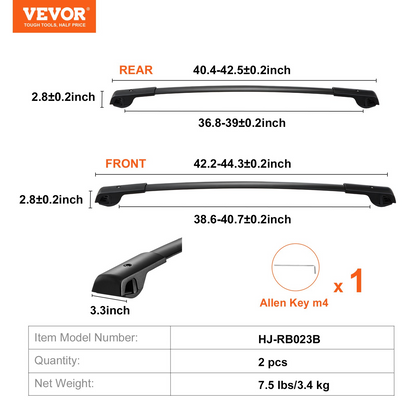 VEVOR Roof Rack Cross Bars, Fit for 2014-2022 Subaru Forester with Raised Side Rails, 200 lbs Load Capacity, Aluminum Crossbars with Locks, for Rooftop Cargo Carrier Bag Luggage Kayak Bike