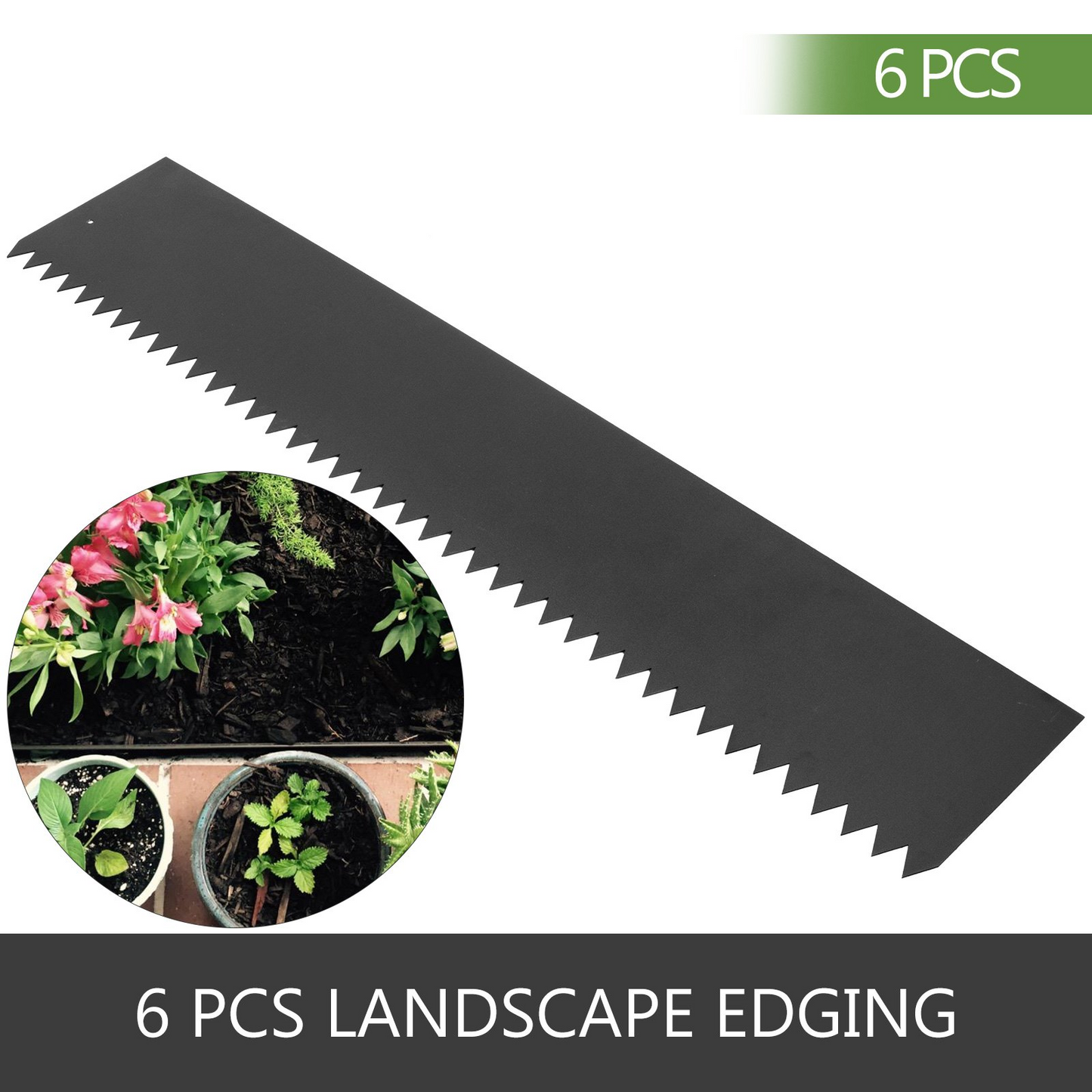 VEVOR Steel Landscape Edging 40 x 6 Inch Steel Edging for Landscaping 6pcs Steel Garden Edging