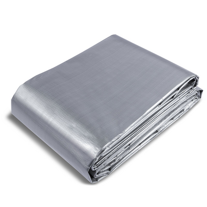 VEVOR Tarp Waterproof 12x20 ft, Plastic Poly Tarp Cover 10 Mil, Multi Purpose Tear UV and Temperature Resistant Outdoor Tarpaulin with High Durability Reinforced Grommets (Silver/Brown)