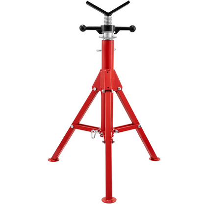 VEVOR V Head Pipe Stand 1/8"-12" Capacity, Adjustable Height 24"-42", Pipe Jack Stands 2500 lb. Load Capacity, Portable Folding Pipe Stands, Carbon Steel Body More Durable