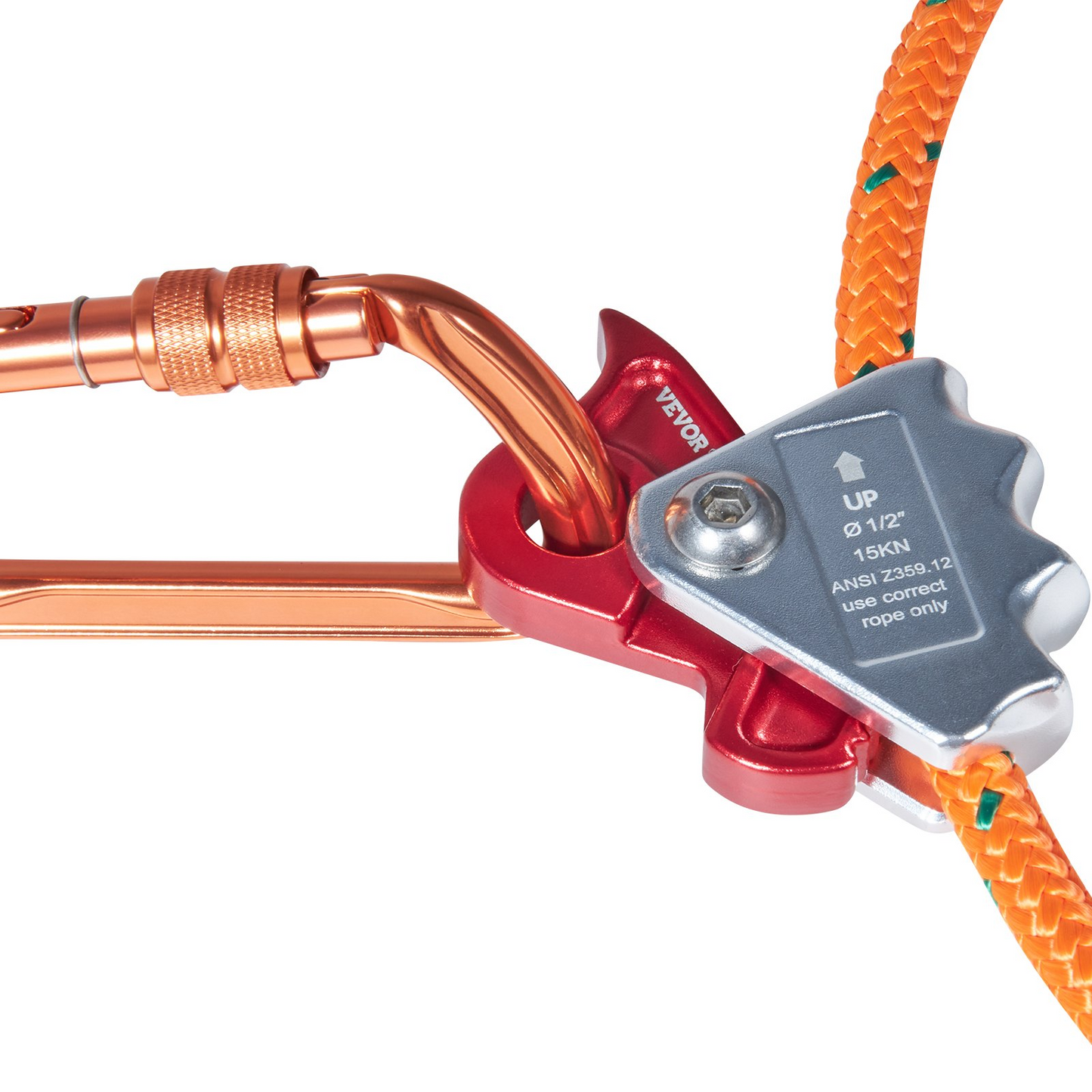 VEVOR Steel Core flipline, 1/2" x 12' Arborist Flipline, Flip Line for Tree Climbing with Alloy Steel Snap Hook, Aluminum Alloy Carabiner and Extra Tool Lanyard, for Arborist, Tree Climbers