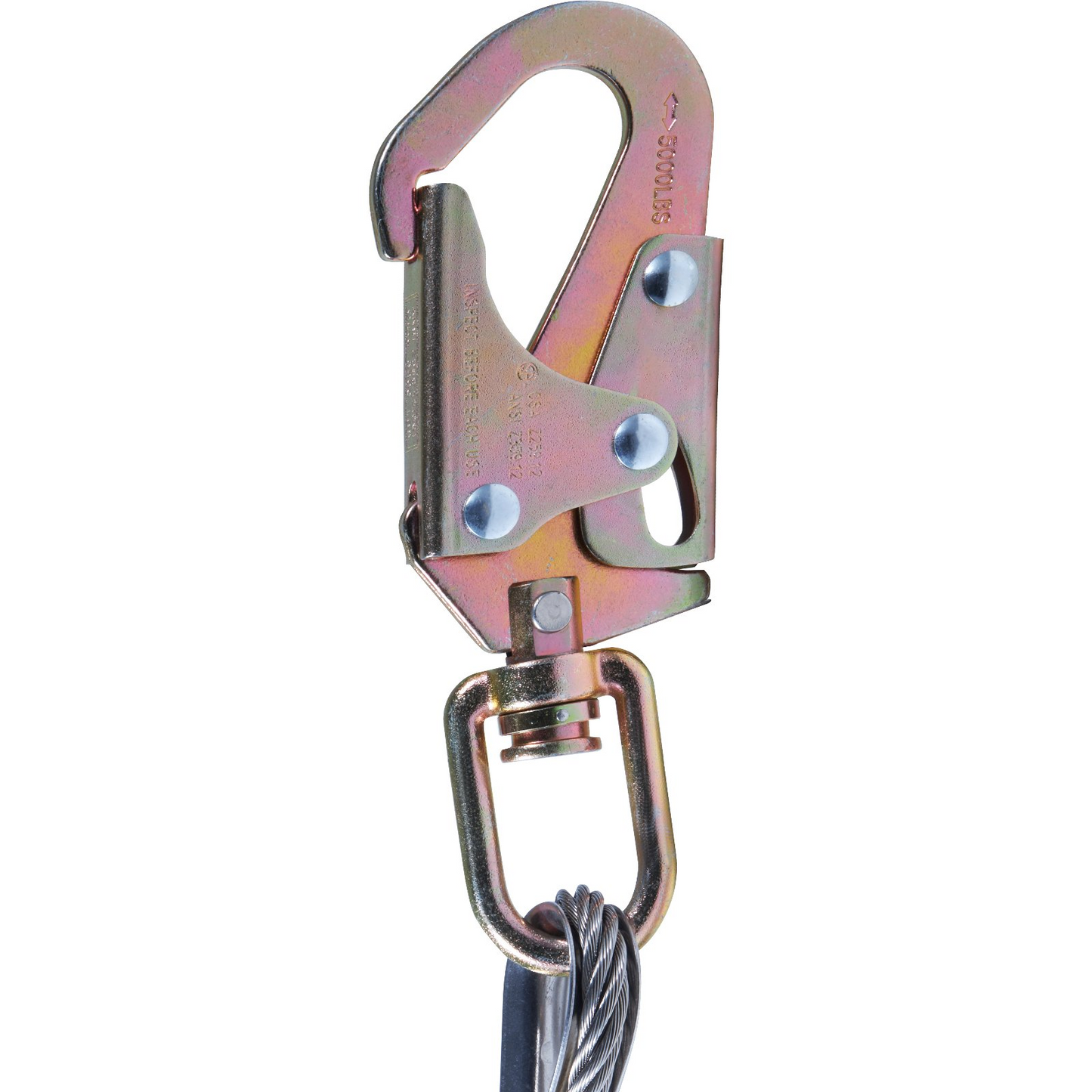 VEVOR Steel Core flipline, 1/2" x 12' Arborist Flipline, Flip Line for Tree Climbing with Alloy Steel Snap Hook, Aluminum Alloy Carabiner and Extra Tool Lanyard, for Arborist, Tree Climbers