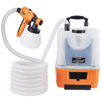 VEVOR Paint Sprayer, 1300W Electric Spray Paint Gun with Air Hose, 1300ml and 800 ml Containers, 5 Copper Nozzles, 150 Din HVLP Spray Gun for House Painting Home Interior and Exterior Walls, Fence