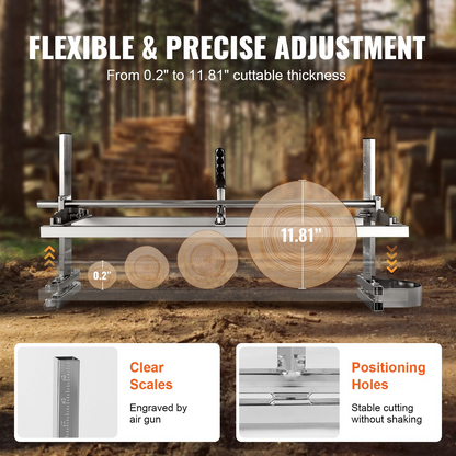 VEVOR Chainsaw Mill, Portable Sawmill 14"-36" Guide Bar, Galvanized Steel Chainsaw Planking Mill with 0.2"-11.81" Cutting Thickness, Wood Lumber Cross Cutting Saw Mill for Builders and Woodworkers