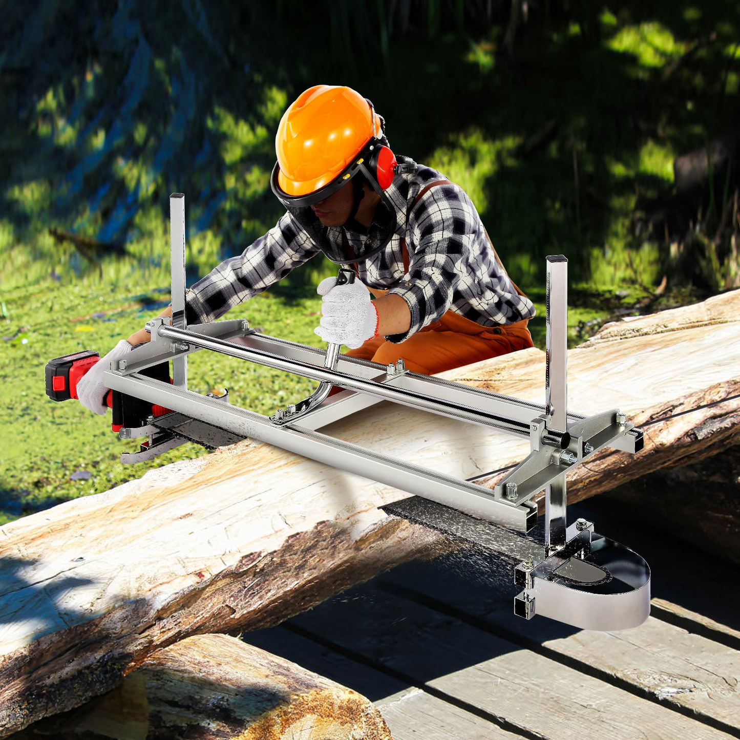 VEVOR Chainsaw Mill, Portable Sawmill 14"-36" Guide Bar, Galvanized Steel Chainsaw Planking Mill with 0.2"-11.81" Cutting Thickness, Wood Lumber Cross Cutting Saw Mill for Builders and Woodworkers