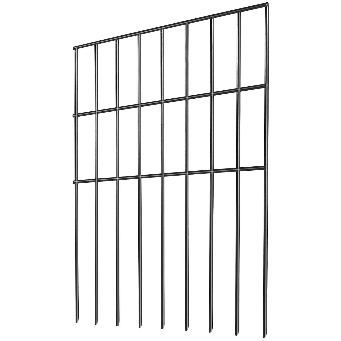 VEVOR Animal Barrier Fence 10 Pack, No Dig Fence 17in(H) x11ft(L), Underground Decorative Garden Fencing with 1.5 Inch Spike Spacing, Metal Dog Fence for The Yard and Outdoor Patio