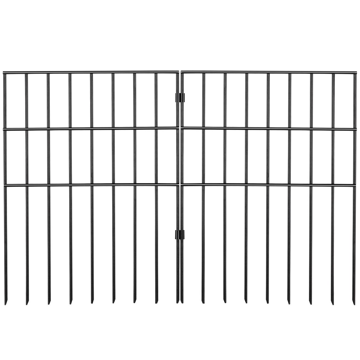 VEVOR Animal Barrier Fence 10 Pack, No Dig Fence 17in(H) x11ft(L), Underground Decorative Garden Fencing with 1.5 Inch Spike Spacing, Metal Dog Fence for The Yard and Outdoor Patio