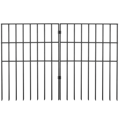 VEVOR Animal Barrier Fence 10 Pack, No Dig Fence 17in(H) x11ft(L), Underground Decorative Garden Fencing with 1.5 Inch Spike Spacing, Metal Dog Fence for The Yard and Outdoor Patio