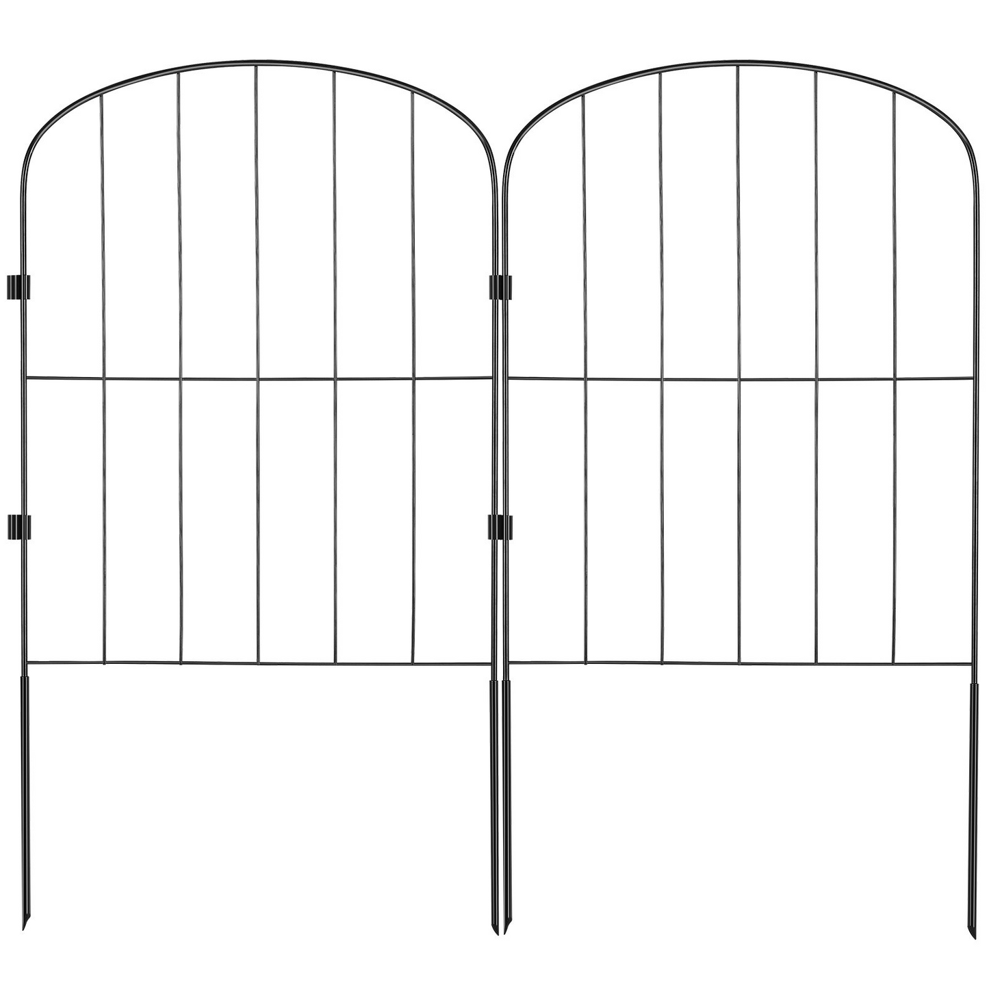 VEVOR Garden Fence, No Dig Fence 24in(H) x11ft(L) Animal Barrier Fence, Underground Decorative Garden Fencing with 2 Inch Spike Spacing, Metal Dog Fence for The Yard and Outdoor Patio, 10 Pack