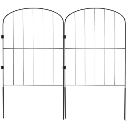 VEVOR Garden Fence, No Dig Fence 24in(H) x11ft(L) Animal Barrier Fence, Underground Decorative Garden Fencing with 2 Inch Spike Spacing, Metal Dog Fence for The Yard and Outdoor Patio, 10 Pack