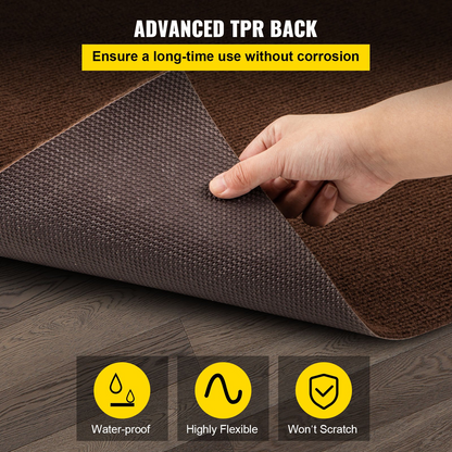 VEVOR Marine Carpet, 6 x 23 ft Boat Carpeting, Deep Brown Marine Grade Boat Carpet, Indoor/Outdoor Marine Carpeting with Water-Proof TPR Backing, Water-Proof Carpet Roll for Home, Patio, Porch, Deck