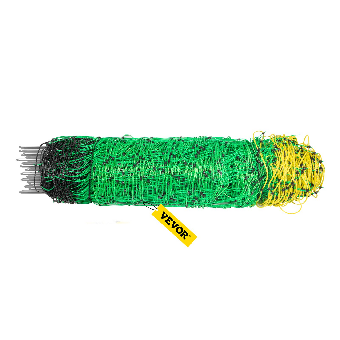 VEVOR Electric Fence Netting, 35.4" H x 164' L, PE Net Fencing with 14 Posts Double Spiked, Utility Portable Mesh for Goats, Sheep, Lambs, Deer, Hogs, Dogs, Used in Backyards, Farms and Ranches, Green