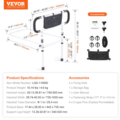 VEVOR Bed Rails for Elderly Adults 180° Foldable Bed Rails for Seniors 450LBS