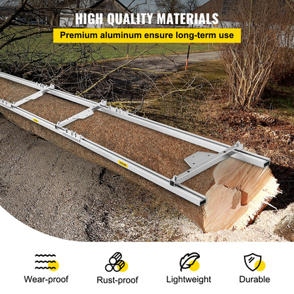 VEVOR Rail Mill Guide System 9 FT Chainsaw Mill Rail Guide with 4 Wood Fixing Plate Rail Mill Guide Used in Combination with The Saw Mill