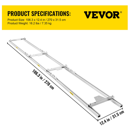 VEVOR Rail Mill Guide System 9 FT Chainsaw Mill Rail Guide with 4 Wood Fixing Plate Rail Mill Guide Used in Combination with The Saw Mill