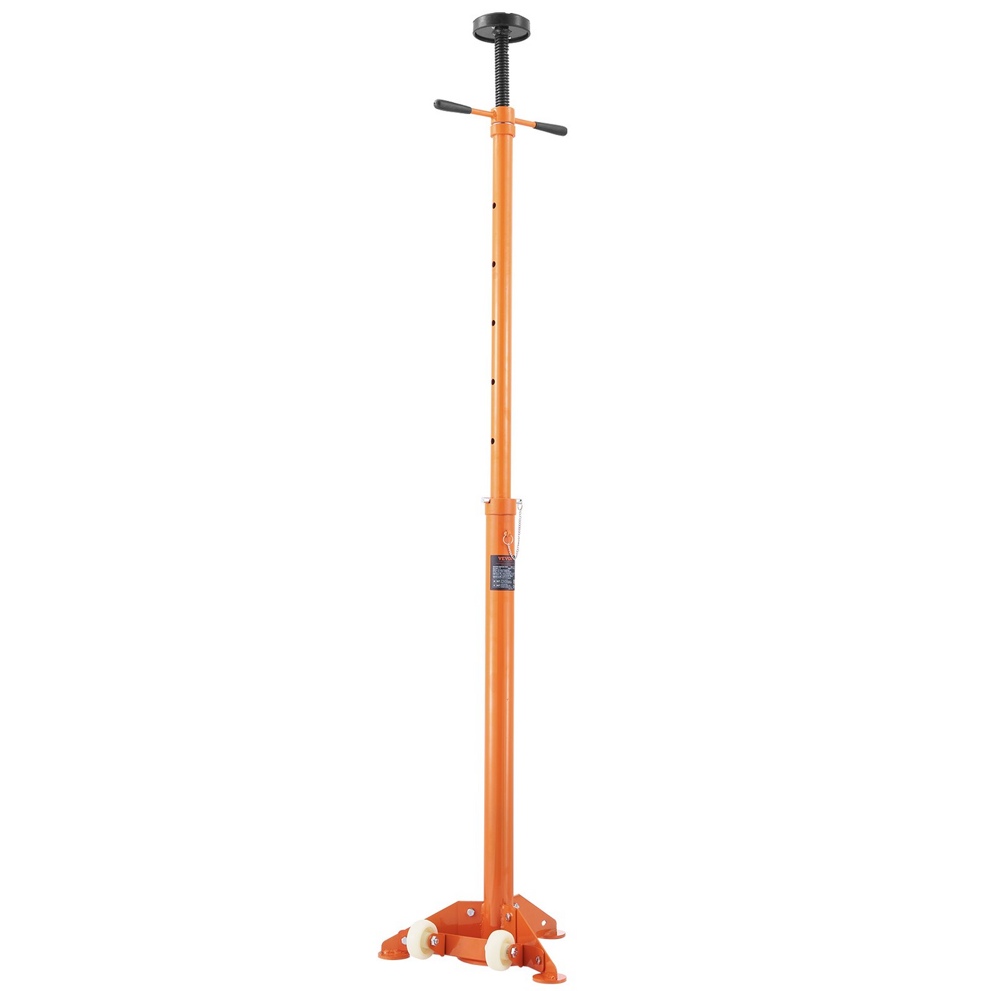 VEVOR Underhoist Stand, 3/4 Ton Capacity Pole Jack, Heavy Duty Jack Stand, Car Support Jack Lifting from 43.3" to 70.9", Triangular Base, Two Wheels, Easy Adjustment, Automotive Support