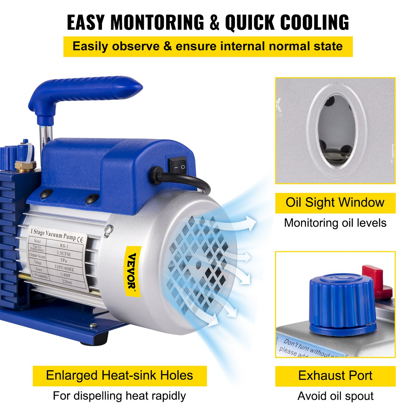 VEVOR 1.5 Gallon Vacuum Degassing Chamber Kit Stainless Steel Degassing Chamber 5.7L Vacuum Chamber Kit with 2.5 CFM Vacuum Pump - Not for Wood Stabilizing